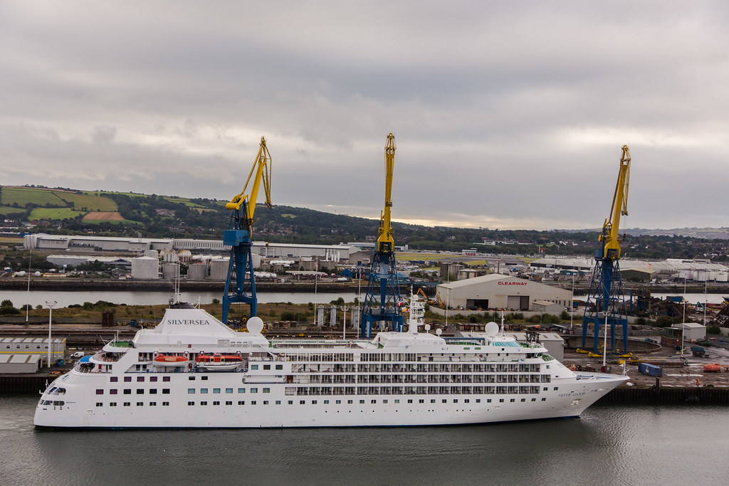 Silversea cruise ship at Titanic Quarter Belfast Cruise