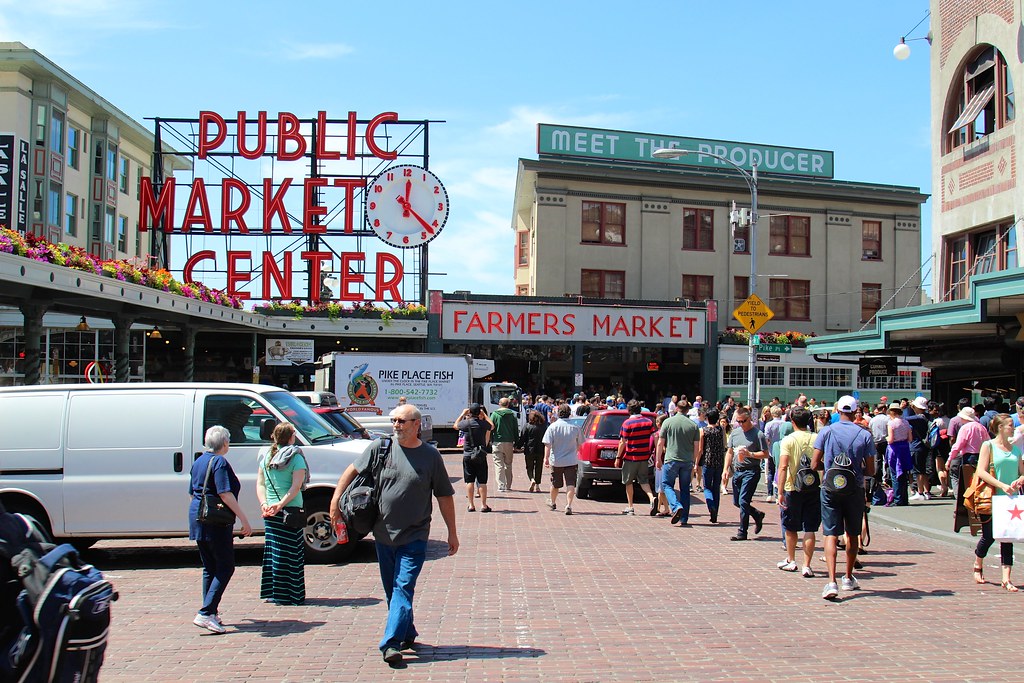 View from Pike Street Pike Place Market Seattle, Washing… Flickr