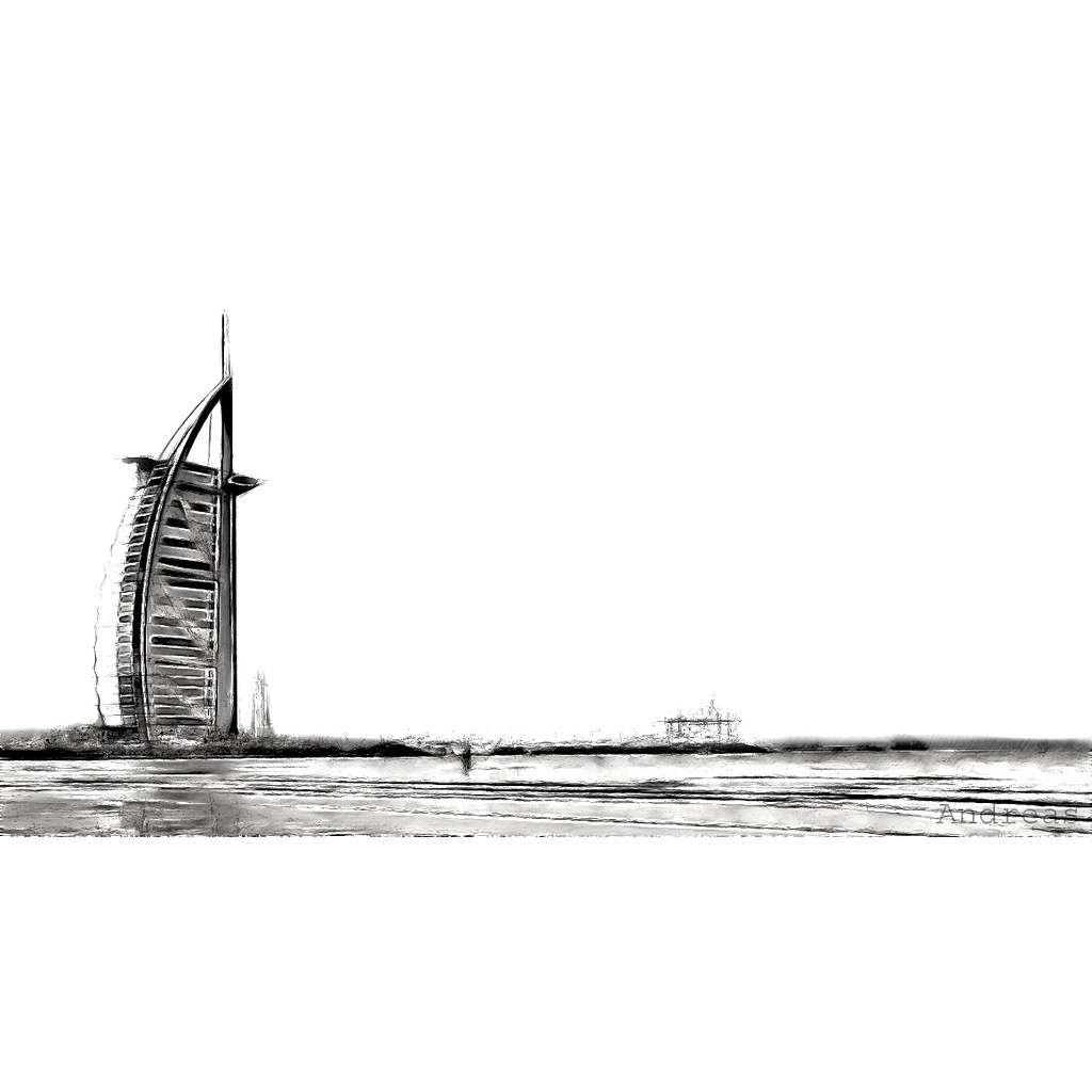 Dubai Burj Al Arab Pencil Drawing Dubai Burj Al Arab P… Flickr