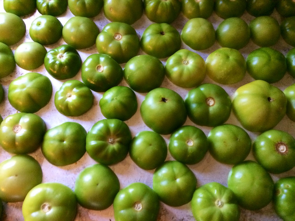 Tomatillos prepped for roasting jenn2d2 Flickr