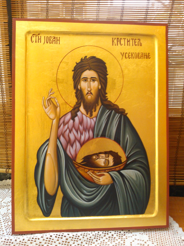 Sveti Jovan Usekovanje Oslikana Ikona 30x40 Zlatni Listi Flickr