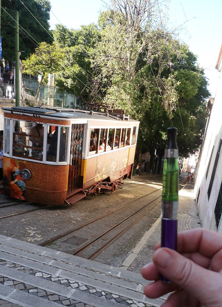 Lisbon, Portugal, streetcar and ecigarette Lisbon, Portug… Flickr