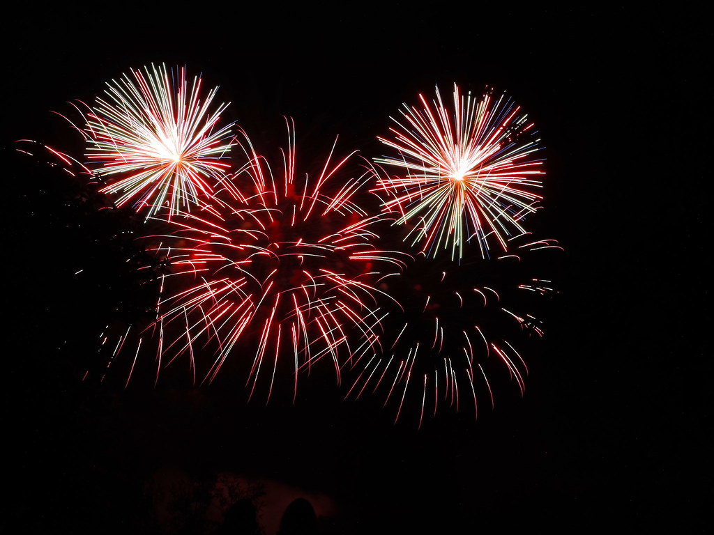 Red White and Blue. Portage Lakes Fireworks. Akron, Ohio. Richard