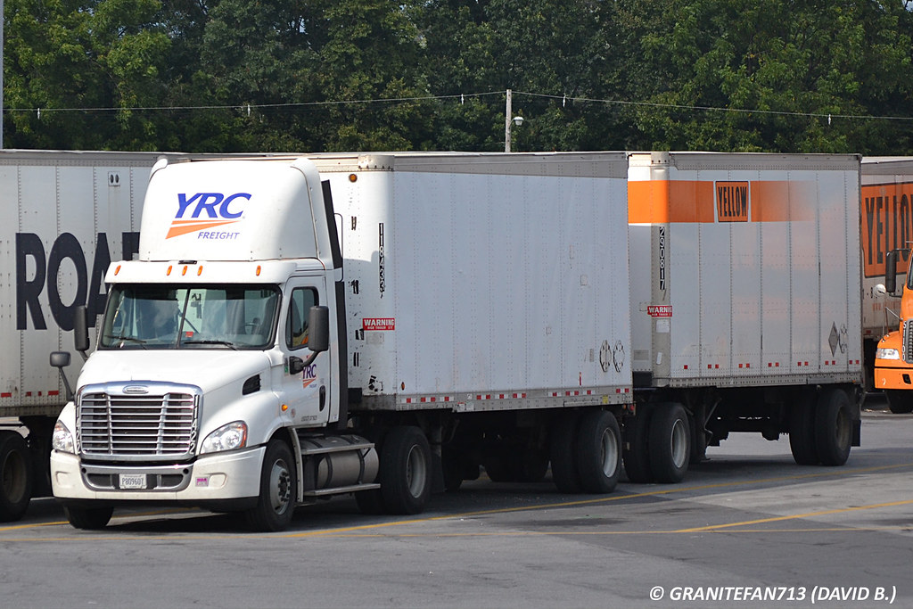 YRC Freight Freightliner Cascadia with Doubles a photo on Flickriver