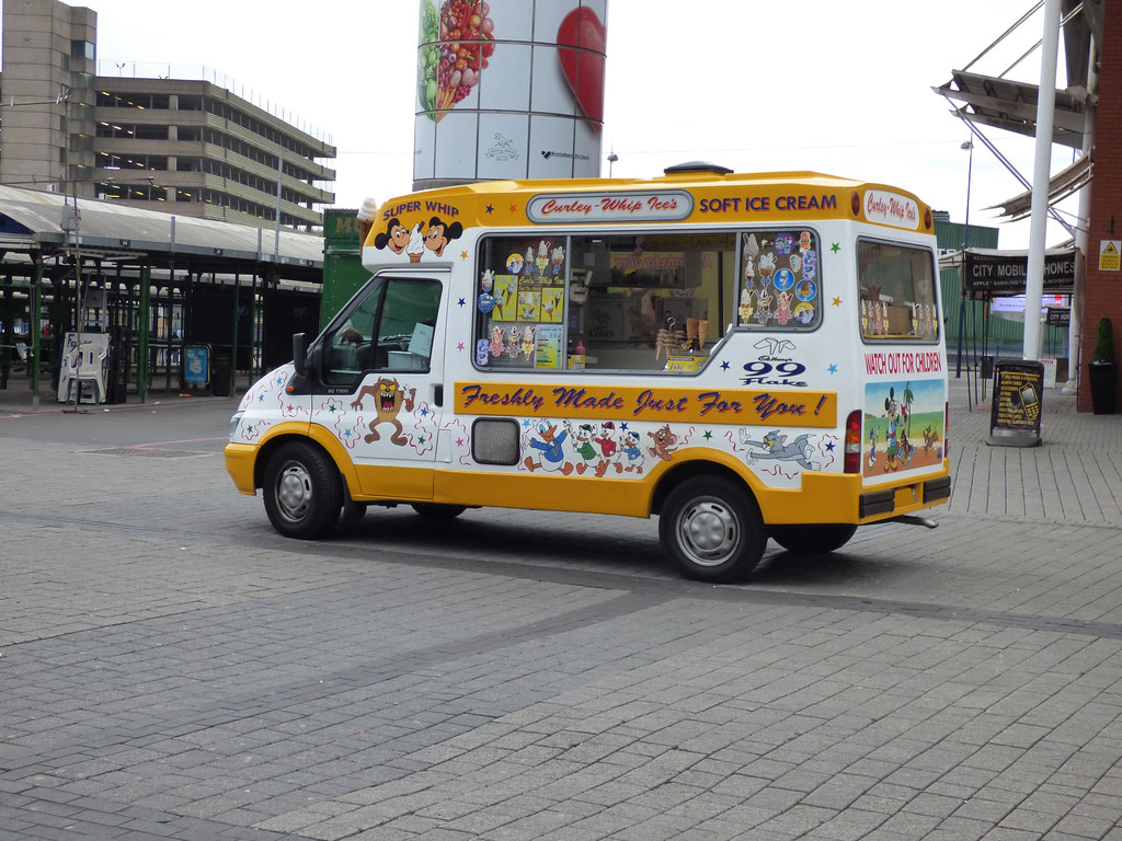 Ice cream van Edgbaston Street, Bullring, Birmingham Curley Whip