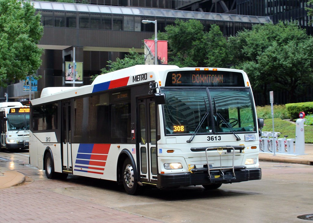 Houston Metro Orion VIING bus in downtown Houston, Texas. So Cal