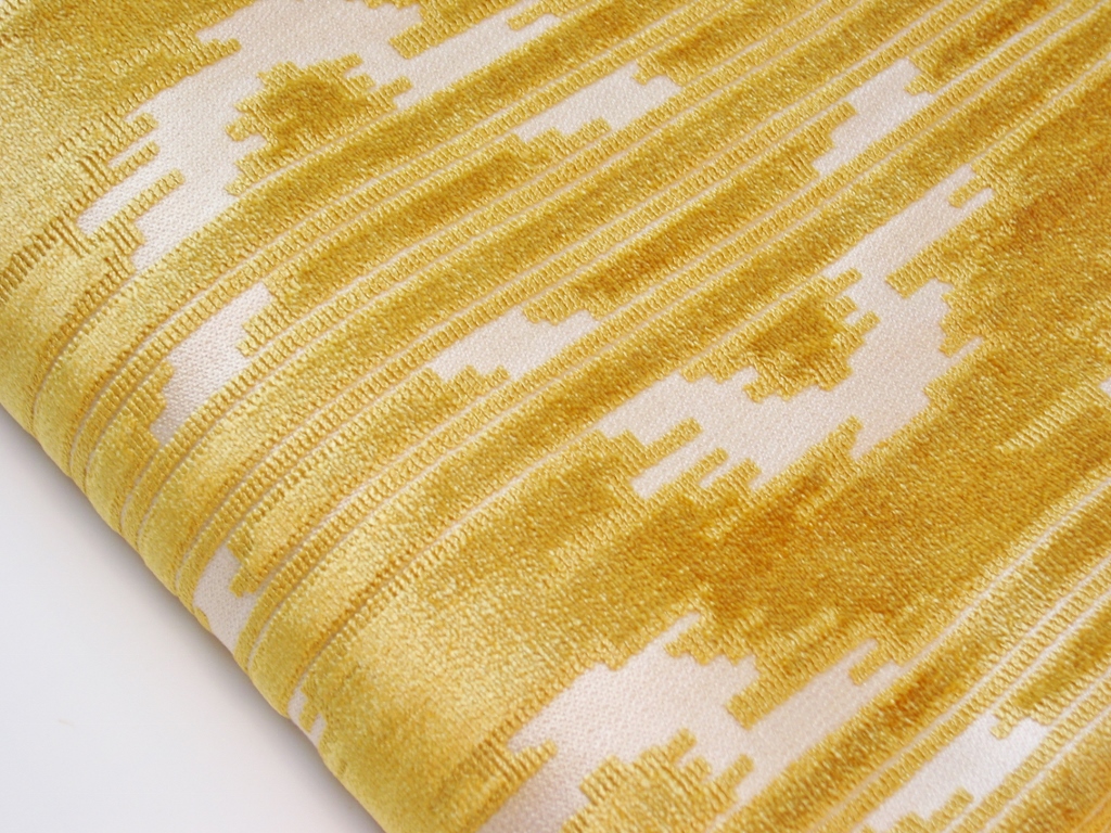 Vintage Yellow Cut Velvet Upholstery Fabric Love the wavy … Flickr