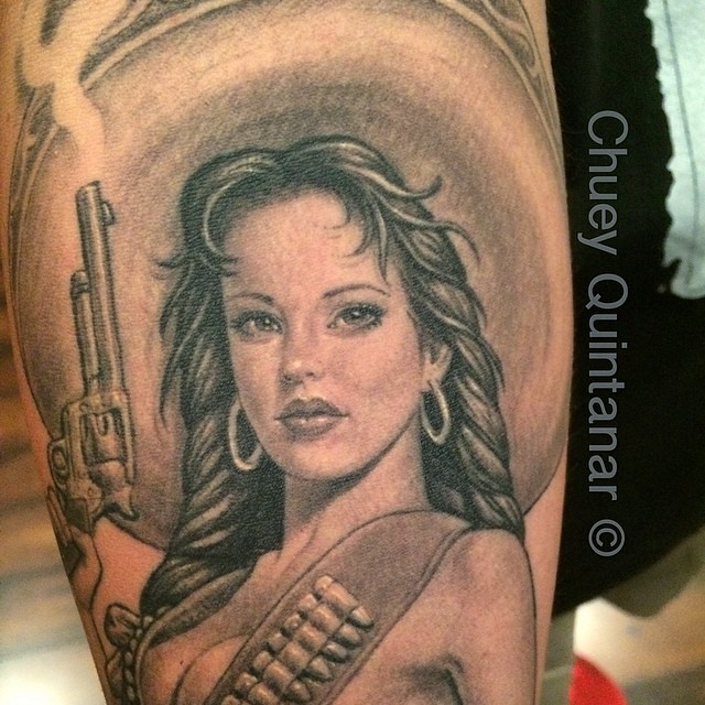 Healed charra tattoo blackandgrey mexican chueyquinta