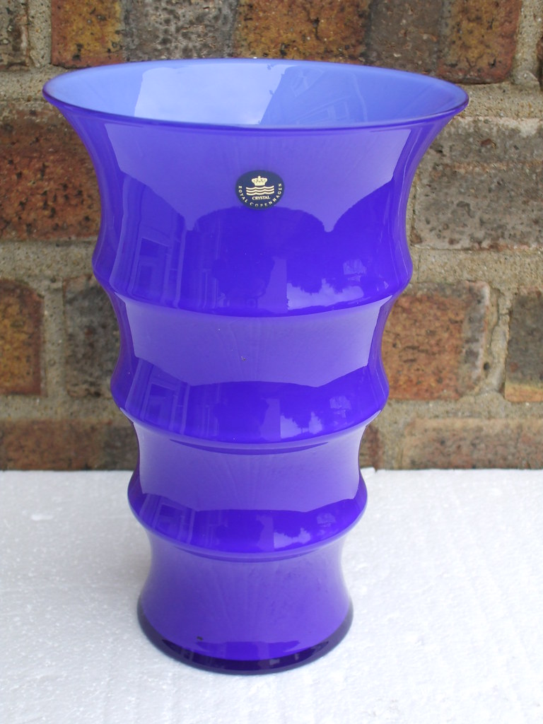 Royal Copenhagen Blue Cased Crystal Art Glass Vase Danish … Flickr