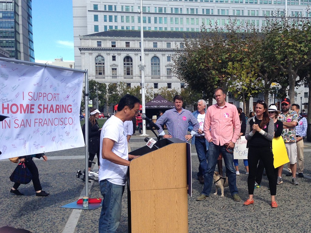 Airbnb Law Rally Members of HomeSharersSF, doing a rally a… Flickr