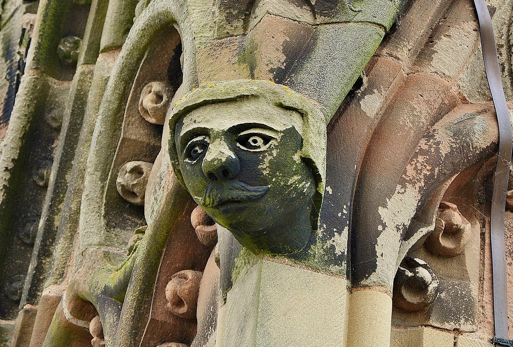15947 Sculptures on the tower of Hereford Cathedral, in He… Flickr