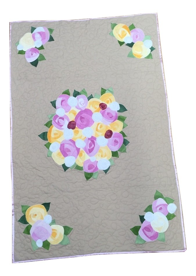 "Rose Bouquet" Minky Appliqué Baby Quilt "Rose bouquet" ap… Flickr