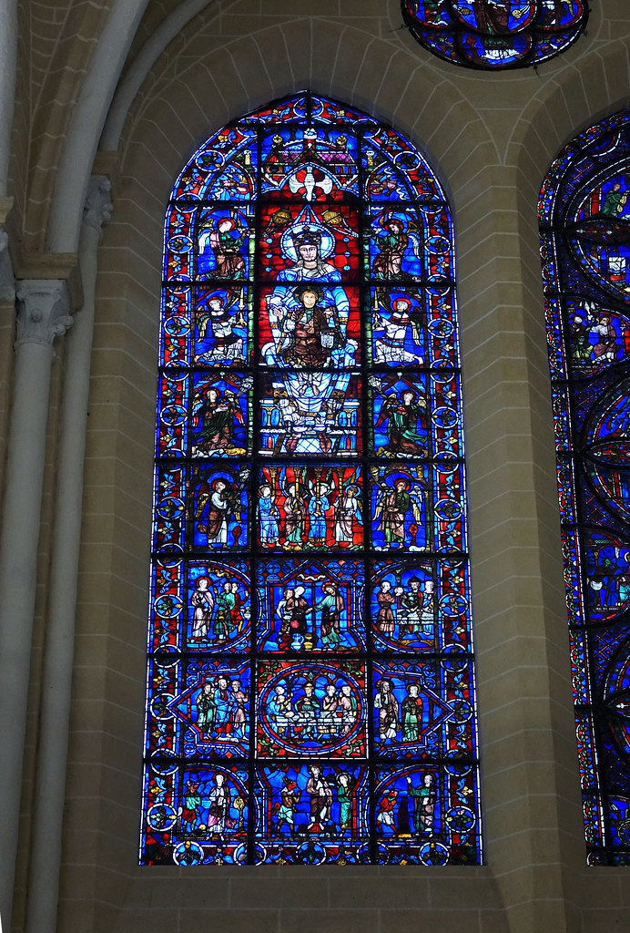Chartres, Notre Dame de la Belle Verriere (aka the Blue Virgin) window a photo on Flickriver