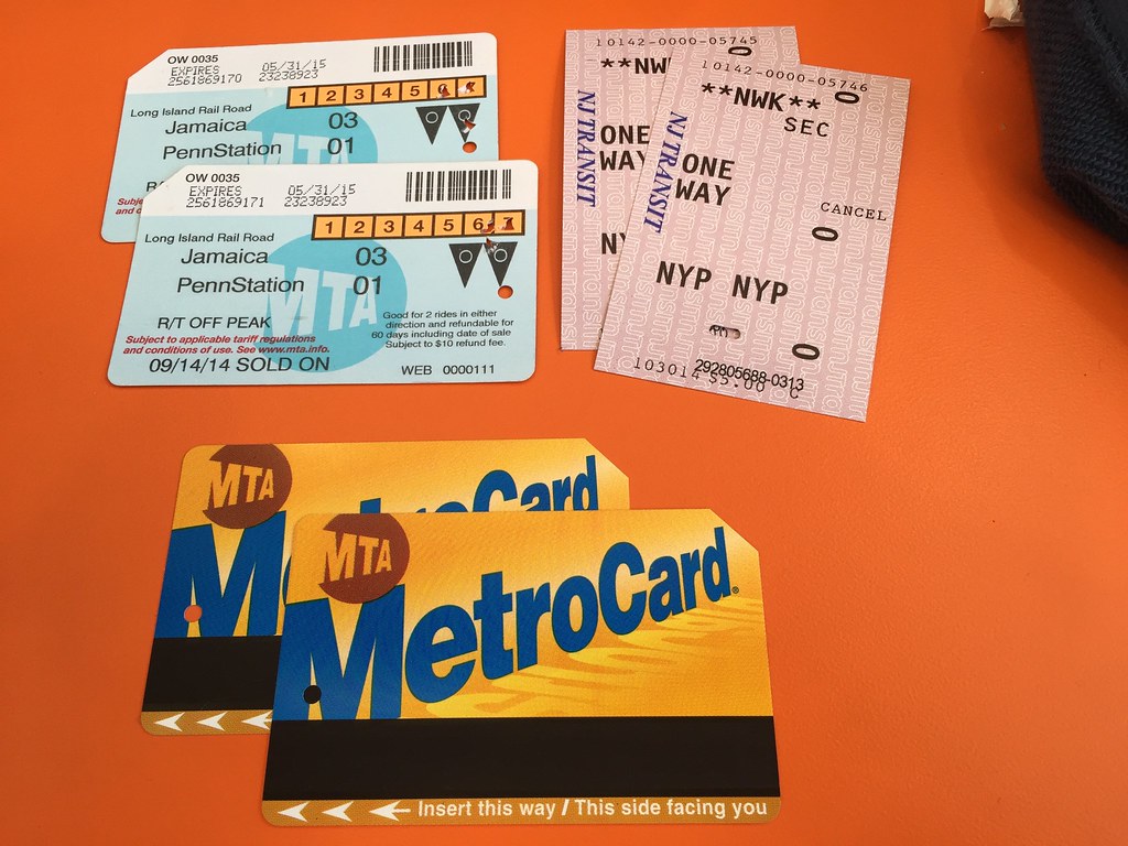 LIRR Ticket, NJ Transit Ticket, MTA Metrocard Chad Flickr