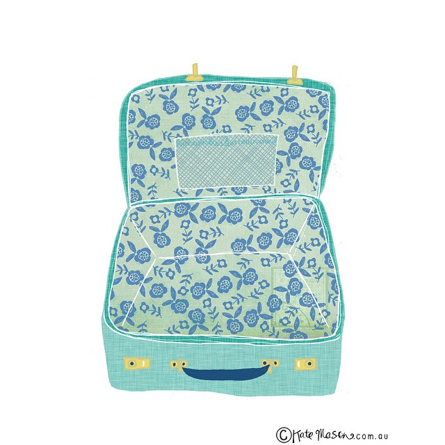 Pretty little vintage suitcase illustrated for projectade… Flickr