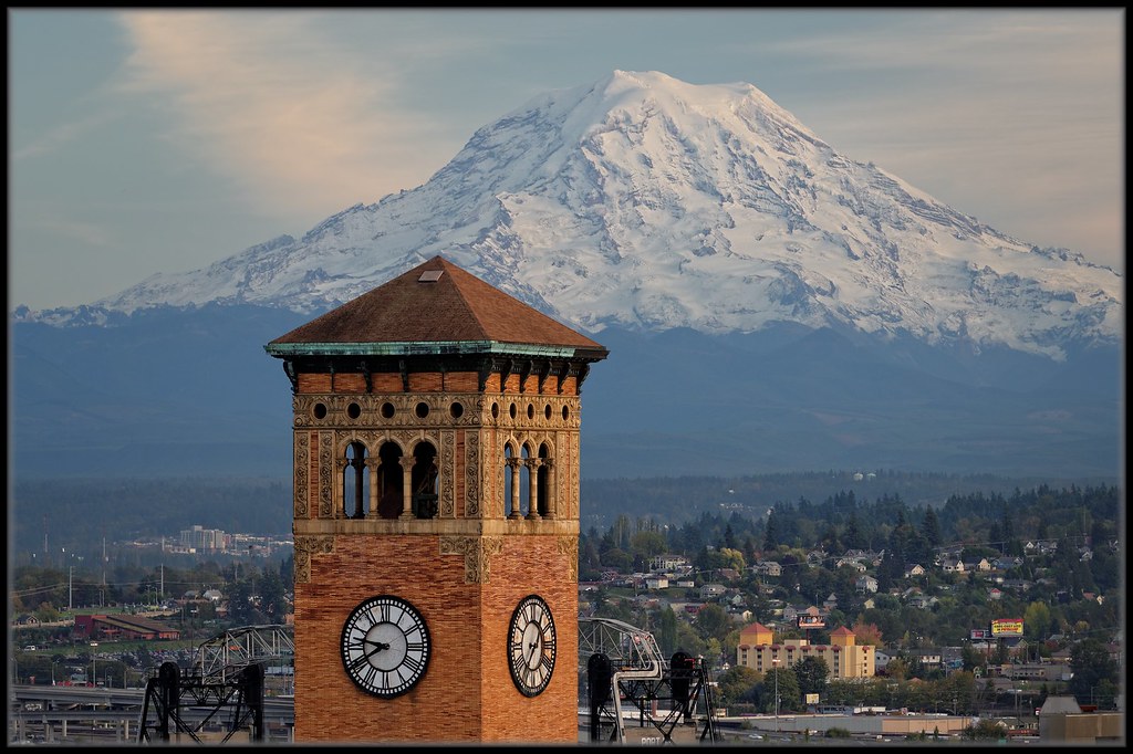 City Hall and Mt. Rainier This is WA's historic bu… Flickr