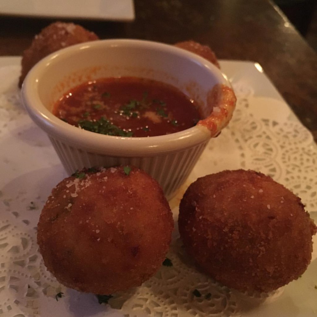 Rice Balls with marinara sauce for dipping at Noir on ea… Flickr