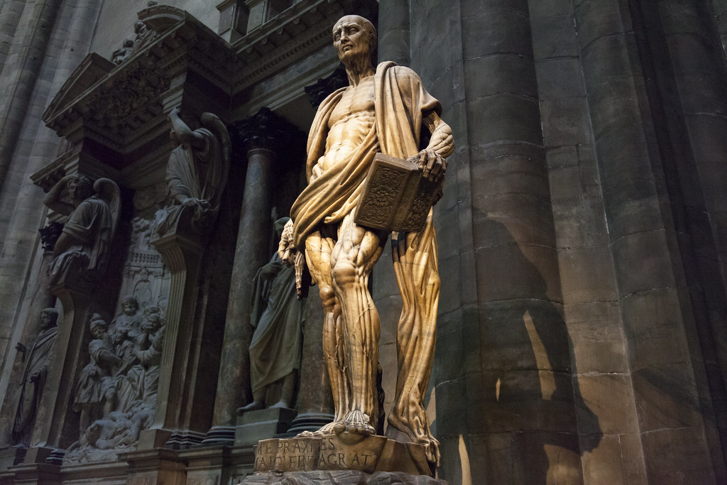 St Bartholomew statue Milan Cathedral Duomo di Milano … Flickr