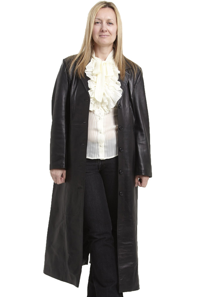 lc/j3977 Womens Black Leather Trench Coat Angelus David Flickr