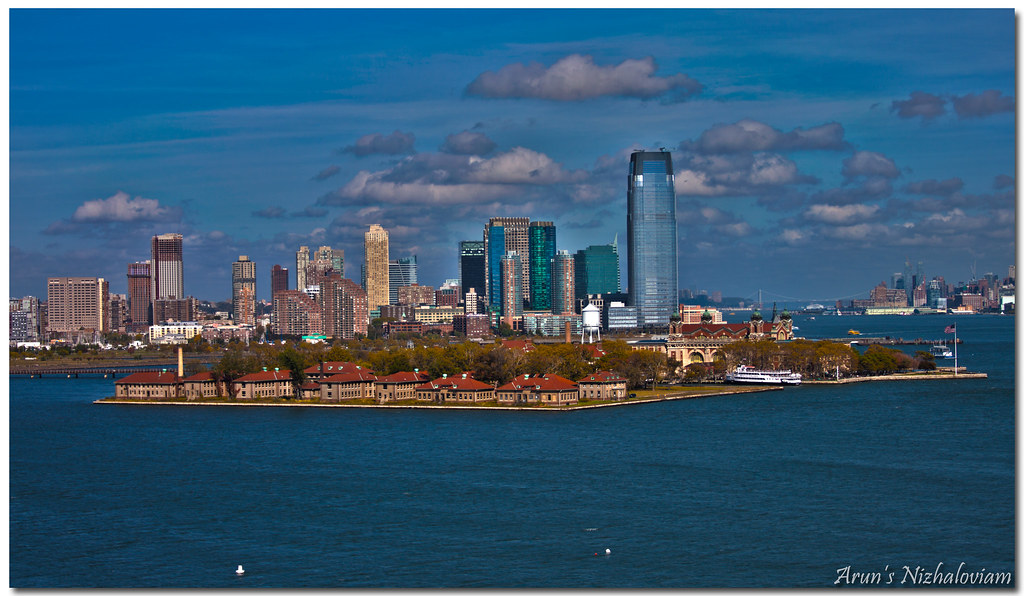 Jersey City Skyline, NJ seen along with Ellis Island Flickr
