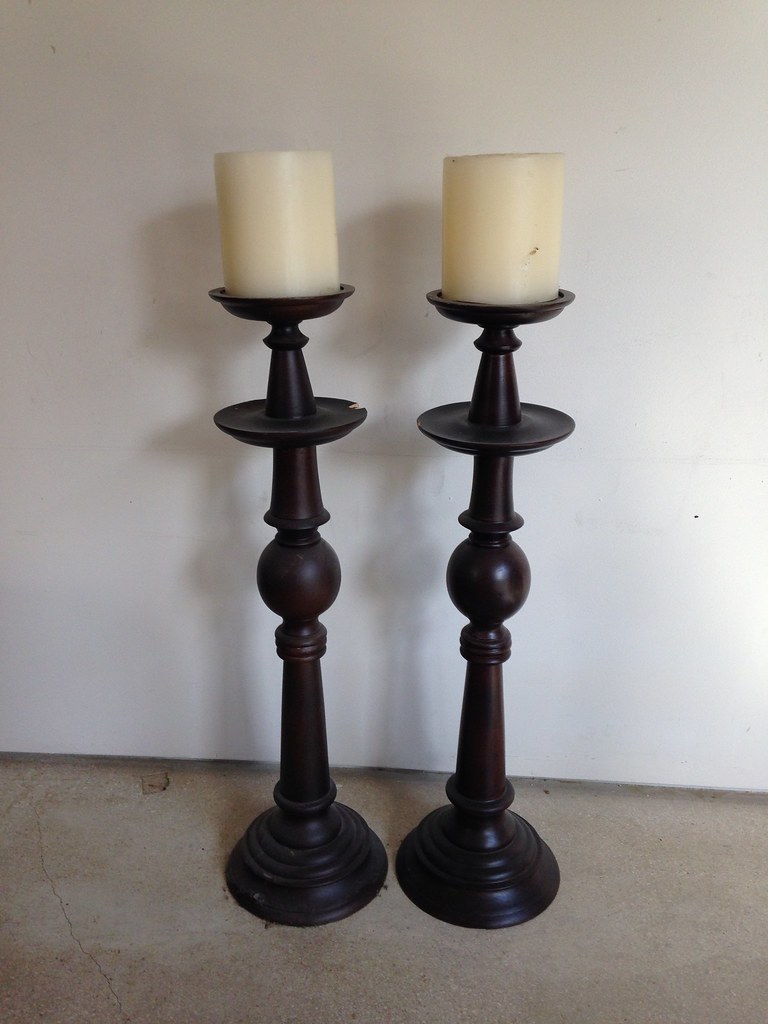 Sweet oversized candlesticks2 for 25 Carved from wood, … Flickr