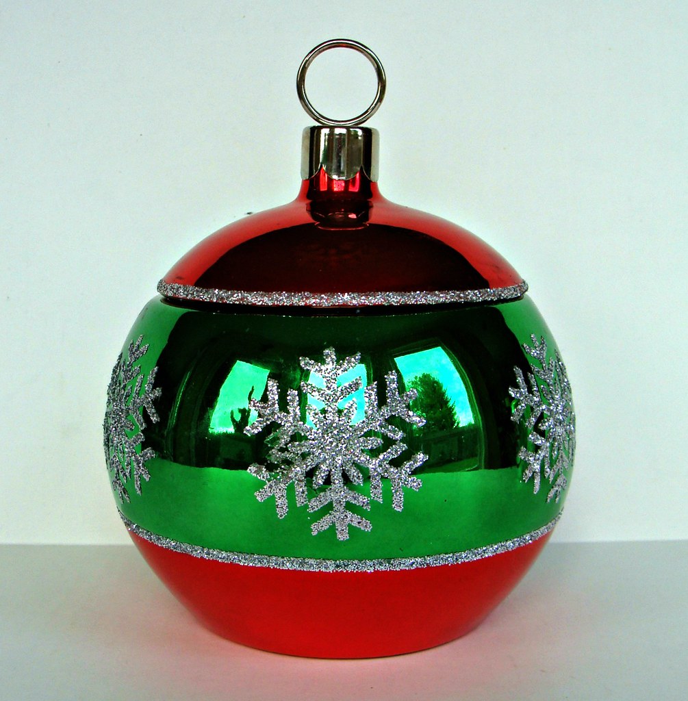 Metallic Green Red Glitter Christmas Ornament Candy Dish C… Flickr