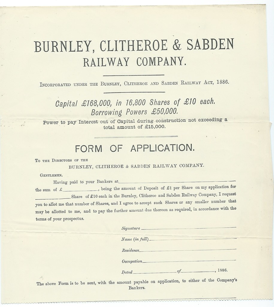 Burnley, Clitheroe & Sabden Railway application for shares… Flickr
