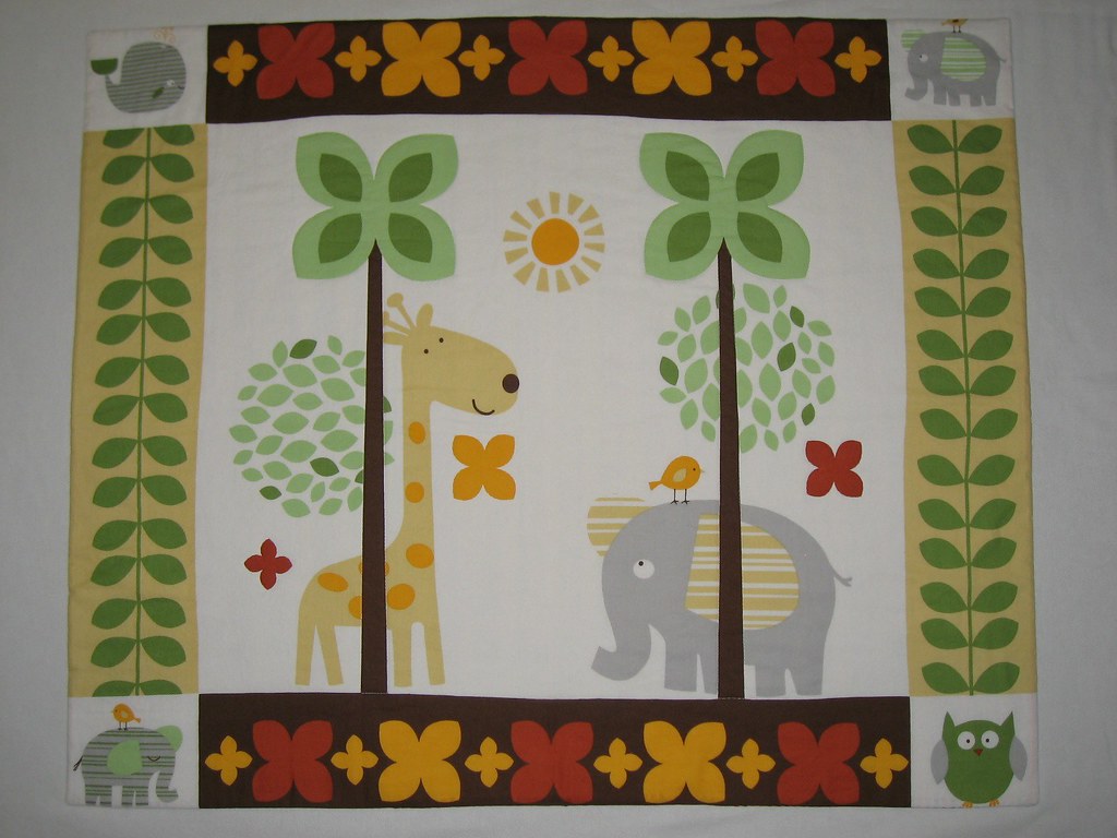 Elephant & Giraffe Baby Blanket I made this baby blanket f… Flickr
