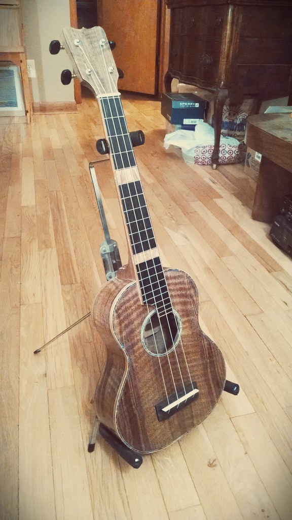 Finished claro walnut long neck tenor ukulele. joshbotch Flickr