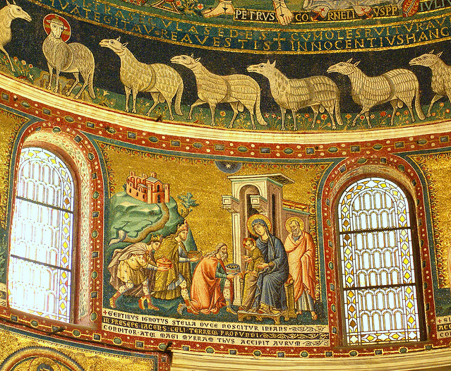 Rom, Santa Maria in Trastevere, Apsismosaik, Anbetung der hl. drei