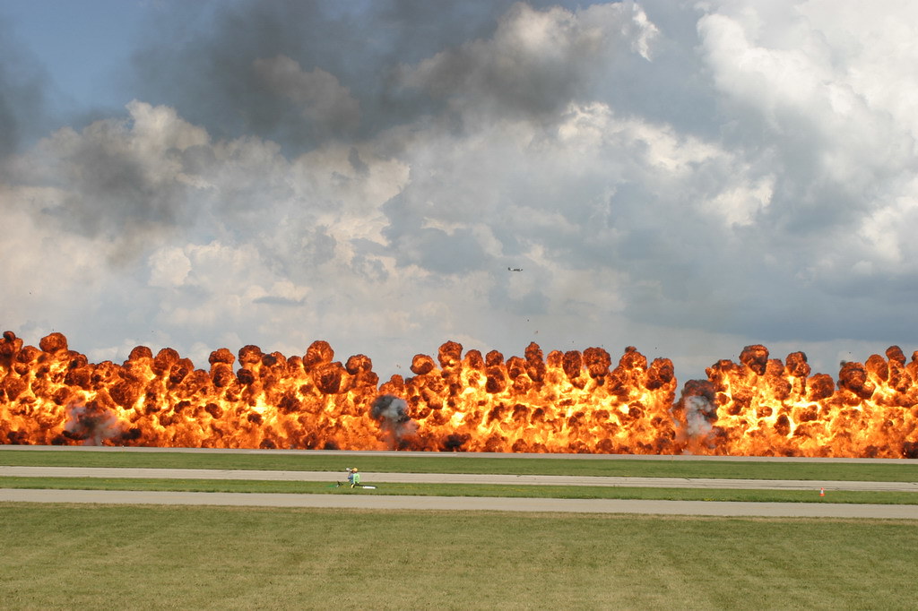 AirVenture Wall of Fire Massive wall of fire during a WW I… Flickr