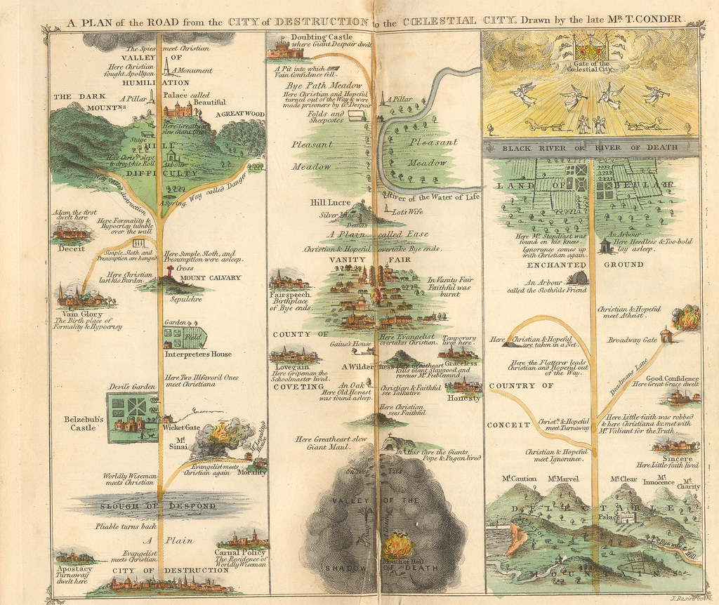 pilgrim's progress 1844 color map The engraving is