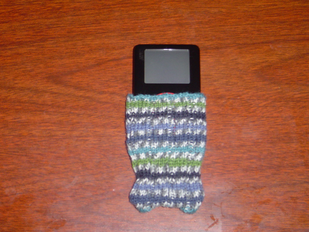 ipod sock 4 Used scrap sock yarn. My own pattern. bronxgirlknits