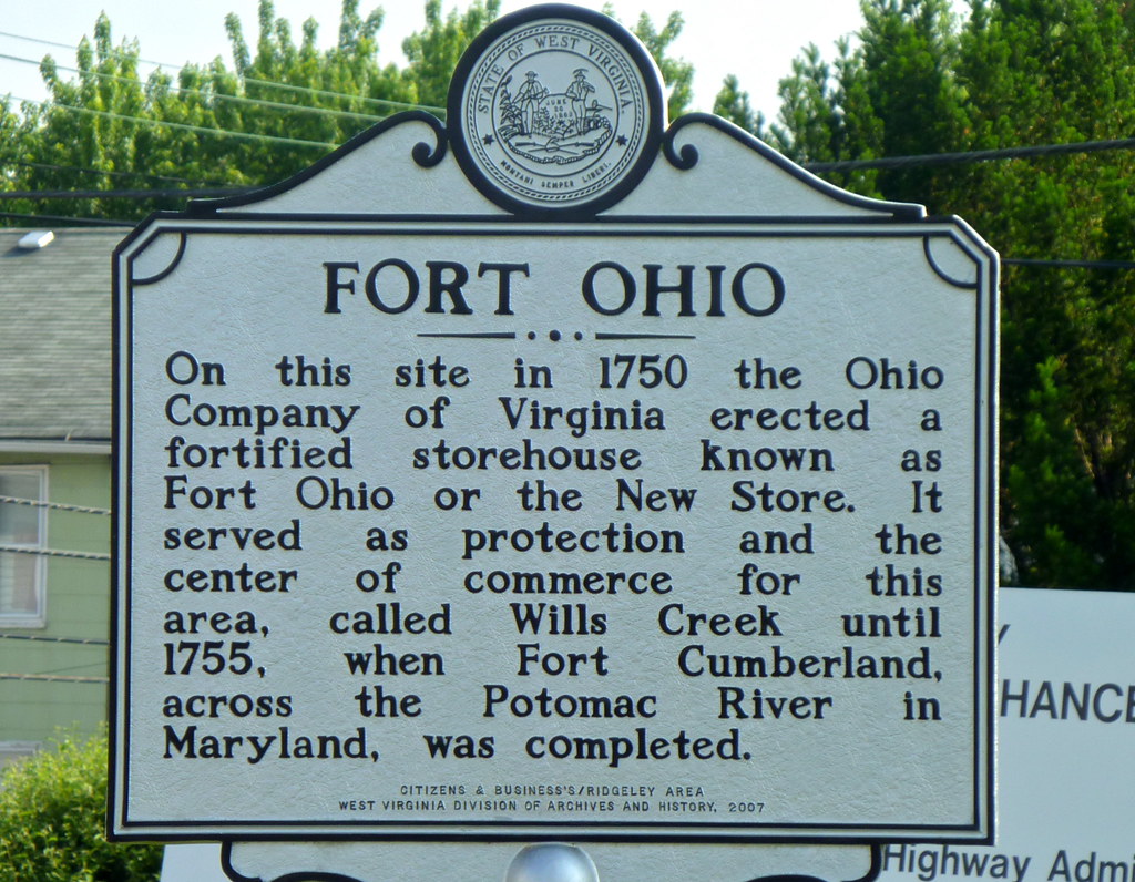 Marker for 18th century Ohio Co. fort, Cumberland, MD a photo on