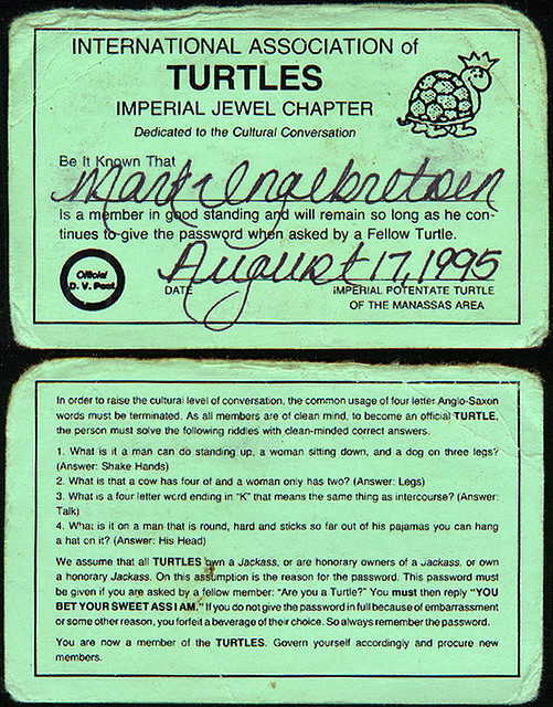 19950817 Mark card International Association Of