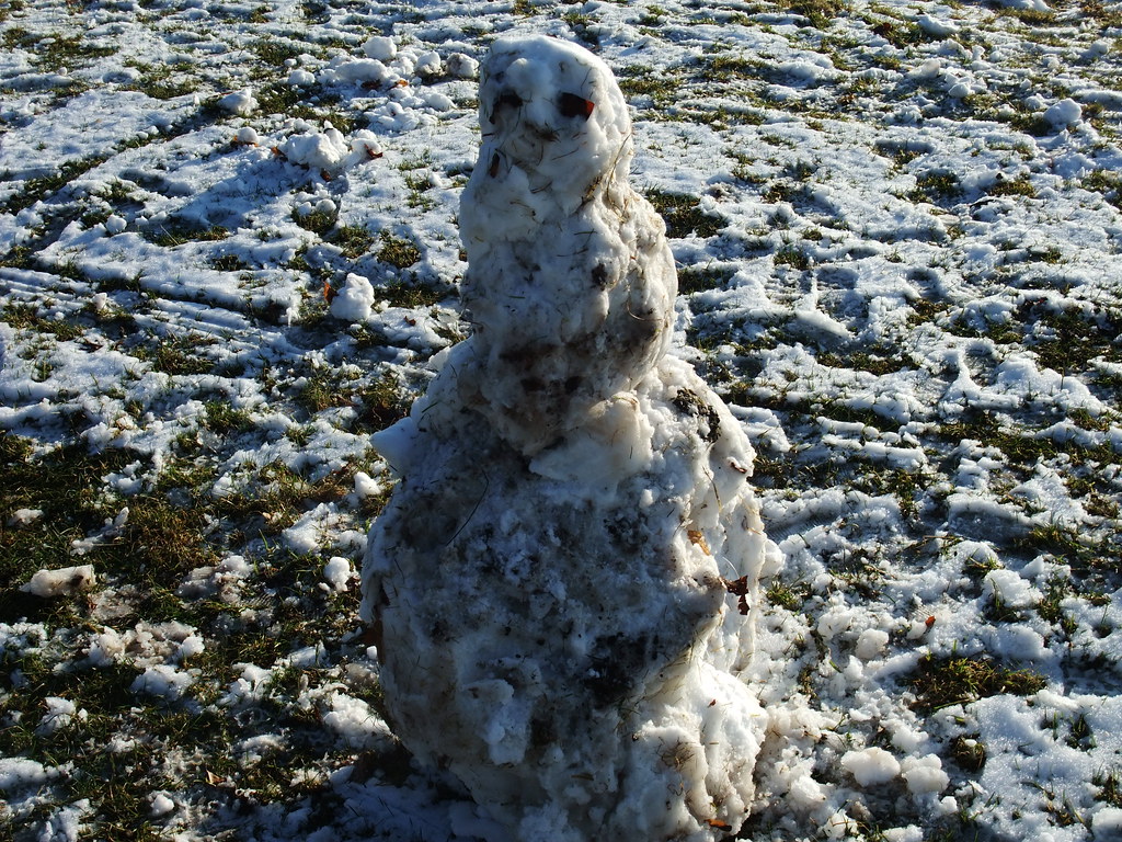 Dirty snowman A poor attempt to make a small snow person f… Flickr