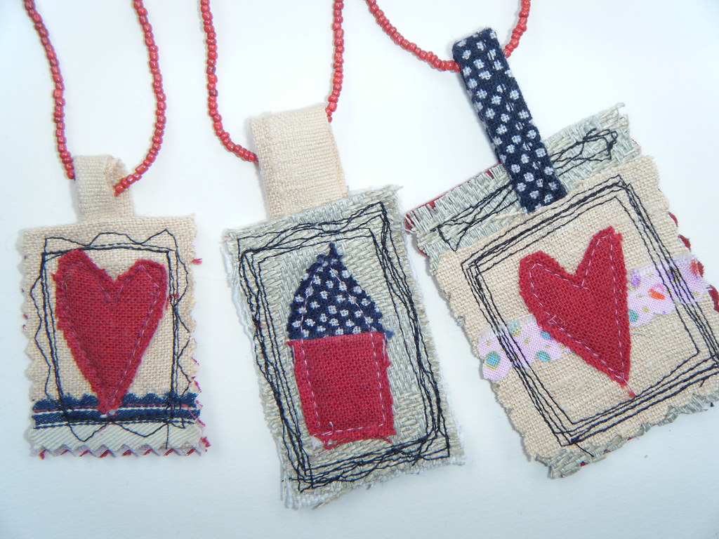 Linen fabric charmsWIP Mary Stanley Flickr