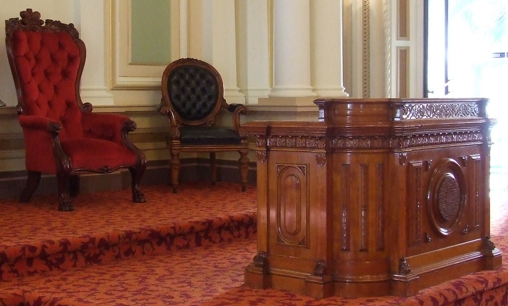 President's chair and rostrum in old Legislative Council c… Flickr