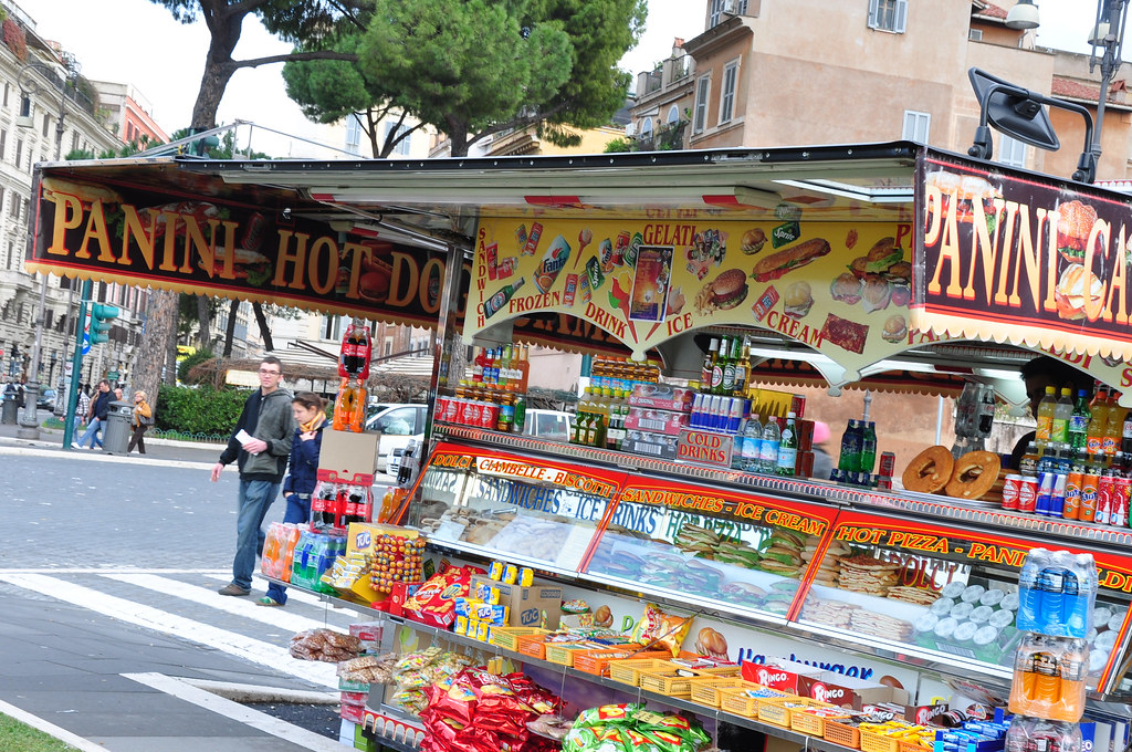 Roman food stand A typical food stand in Rome. albertizeme Flickr