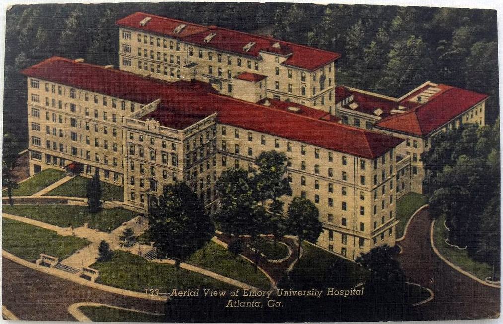 Emory University Hospital Early Aerial Postcard From www… Flickr