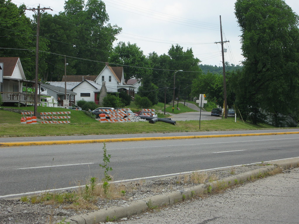 Aurora, Indiana US 50 is in the foreground. The barricades… Flickr