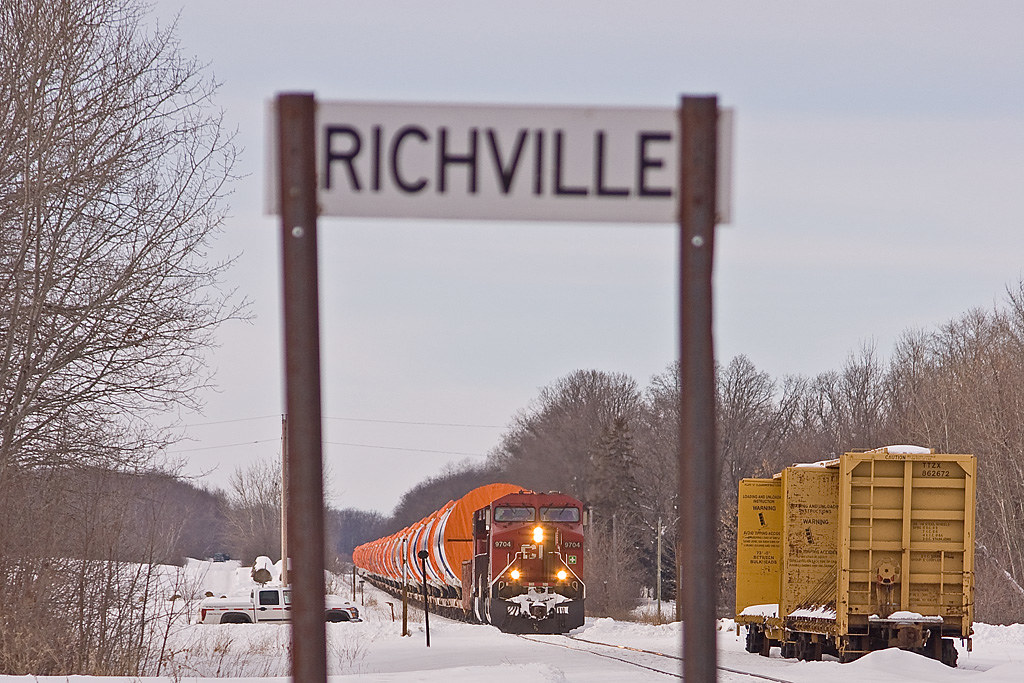 CP 9704 at (yep) Richville This oversize load train, hauli… Flickr