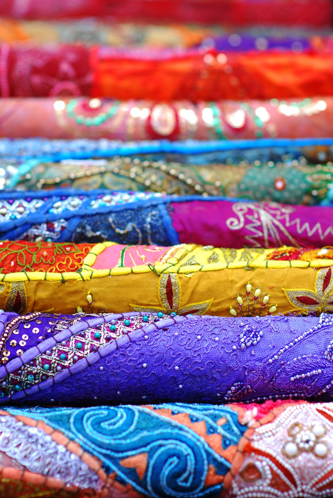 DSC_6414 Vibrantly coloured fabrics for sale at Anjuna mar… Flickr
