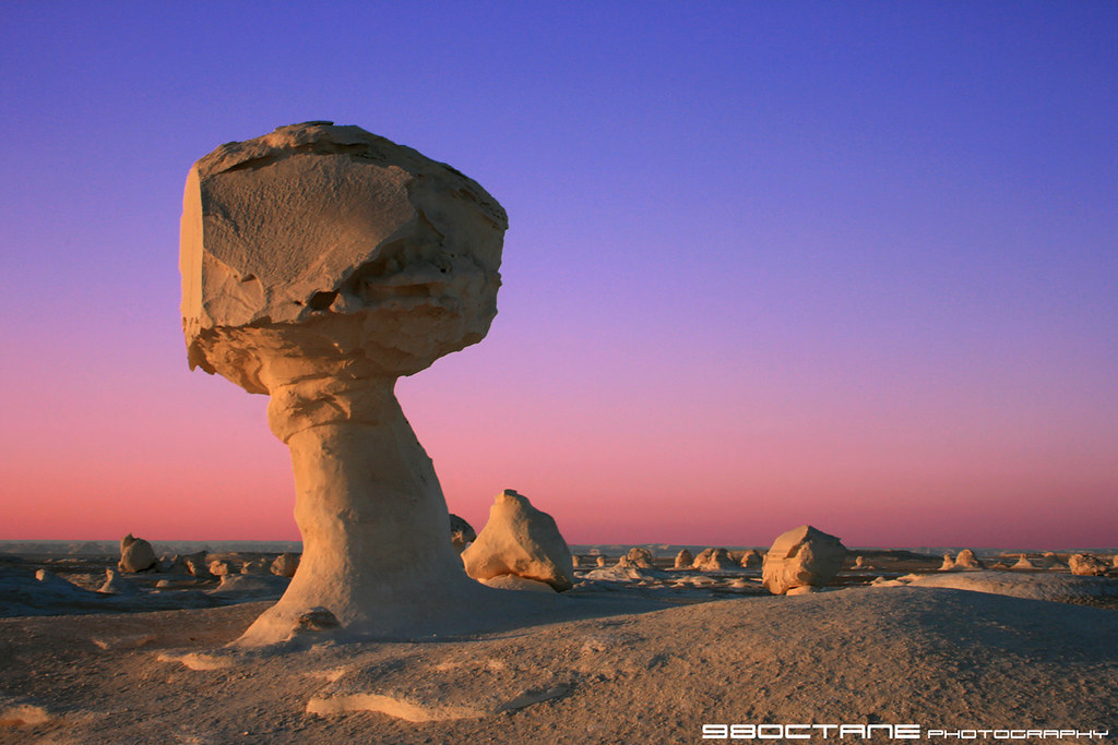 Sunset at White Desert Winderoded limestone formations ne… Flickr