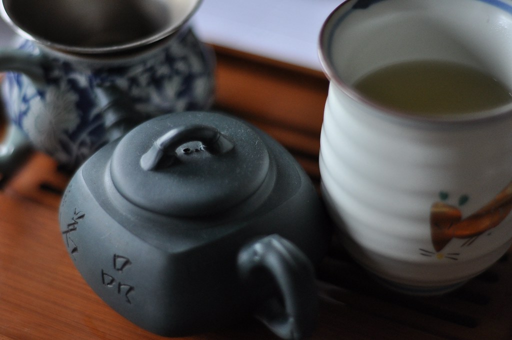 Pot of green tea A pot on a cold day, at lacavedefang.blo… d2fang