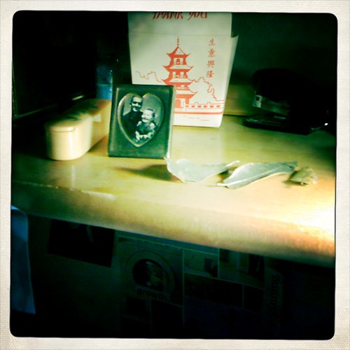 Desktop knick knacks again. The little photo is me and my … Flickr