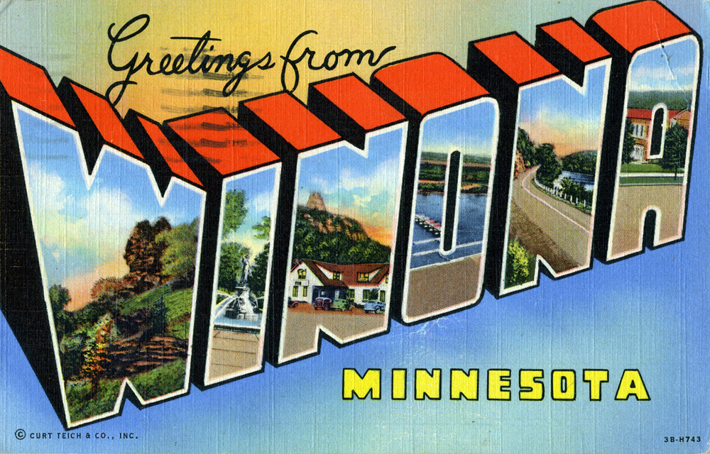 Greetings from Winona, Minnesota Large Letter Postcard Flickr