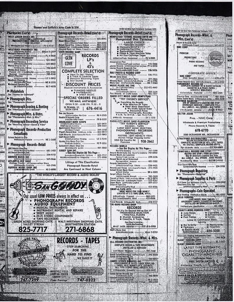 Nassau/Suffolk NY Yellow Pages, 1971 Phonograph Records—R… Flickr