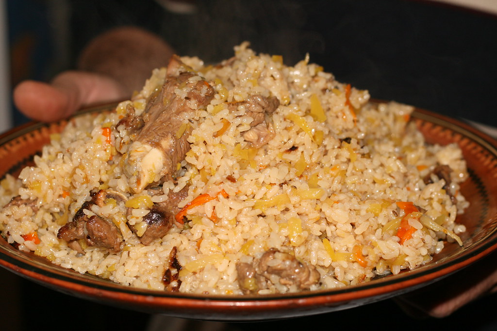 Pilaf, Tashkent, Uzbekistan Pilaf (Plov) a rice, vegetable… Flickr