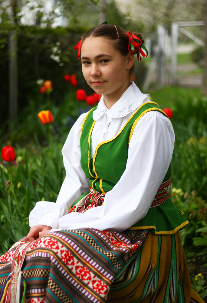 Lithuanian girl in national dress Kestas Balciunas Flickr